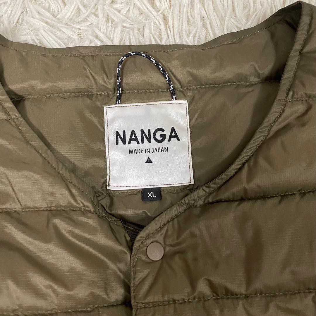 【美品XL】ナンガ インナーダウンベスト カーキ アウトドア