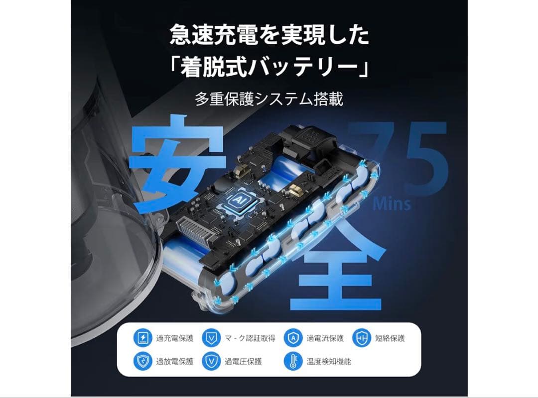 【けーだよ】掃除機❣️コードレス 除菌機能搭載 75Kpa 超強力吸