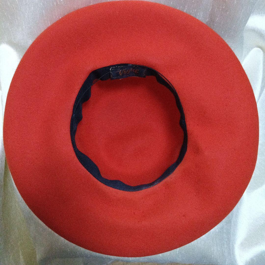 S*a様 宮内庁御用達GINZA VOGUE赤いアンゴラウールハット 花飾り付き