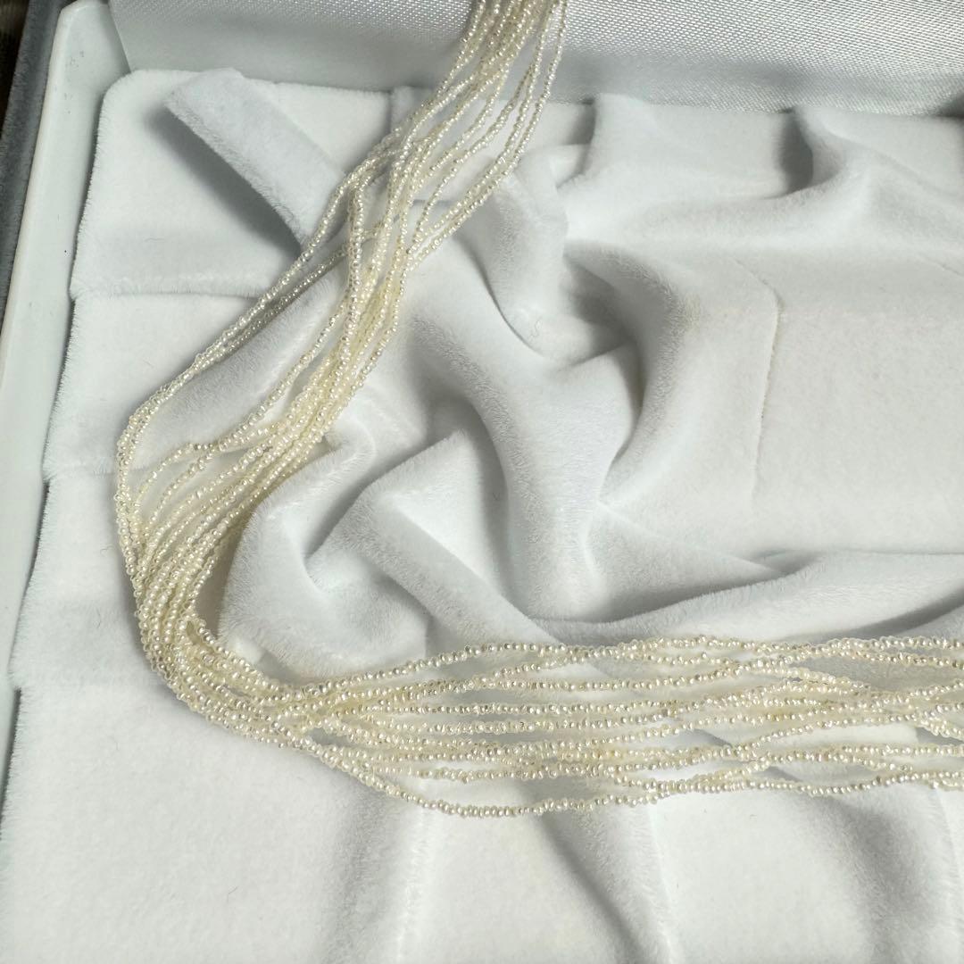 天然真珠10連 あこや 砂ケシ パール 585刻印 k14製 ネックレス