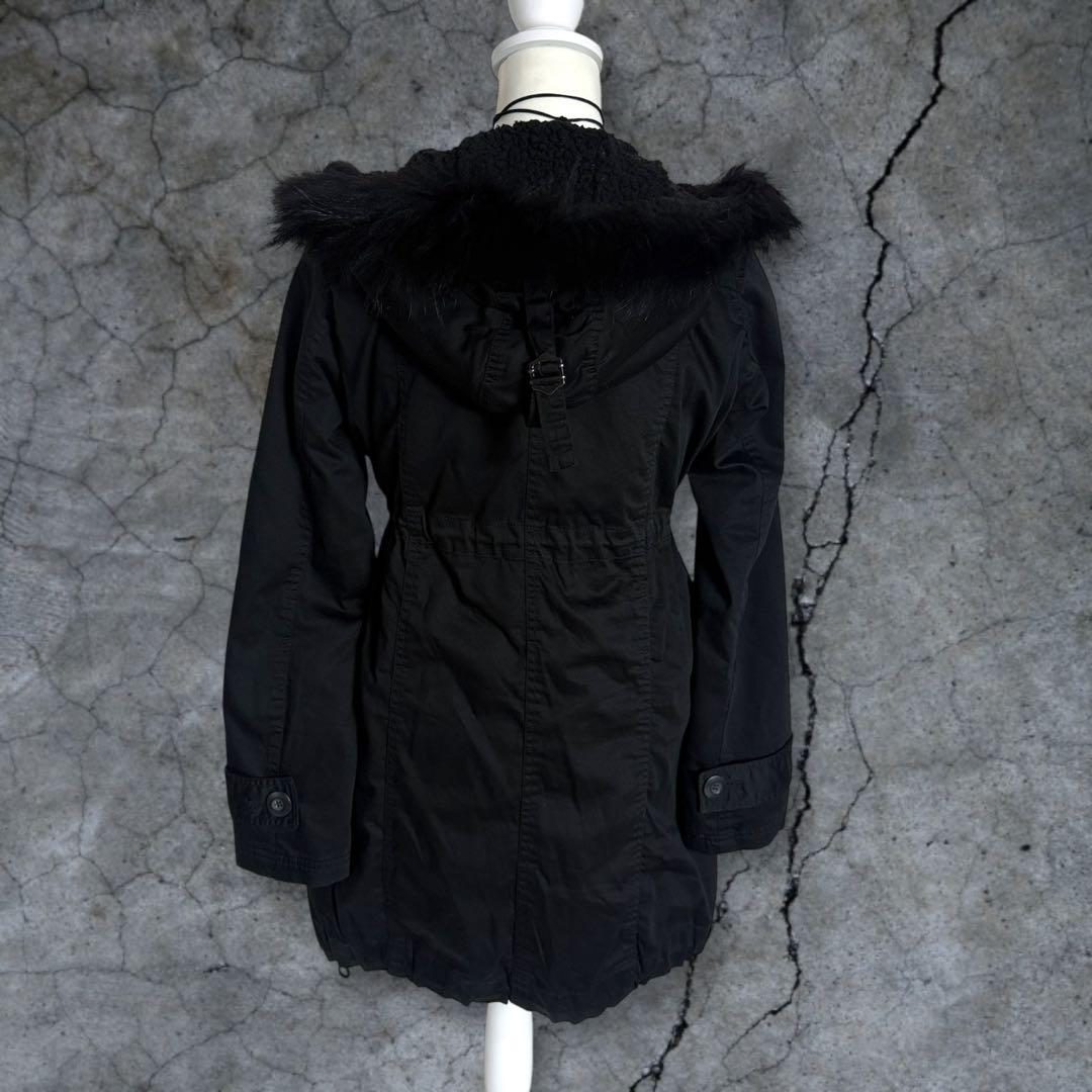 y2k 00s archive 黒 モッズコート 2way 平成ギャル ギミック