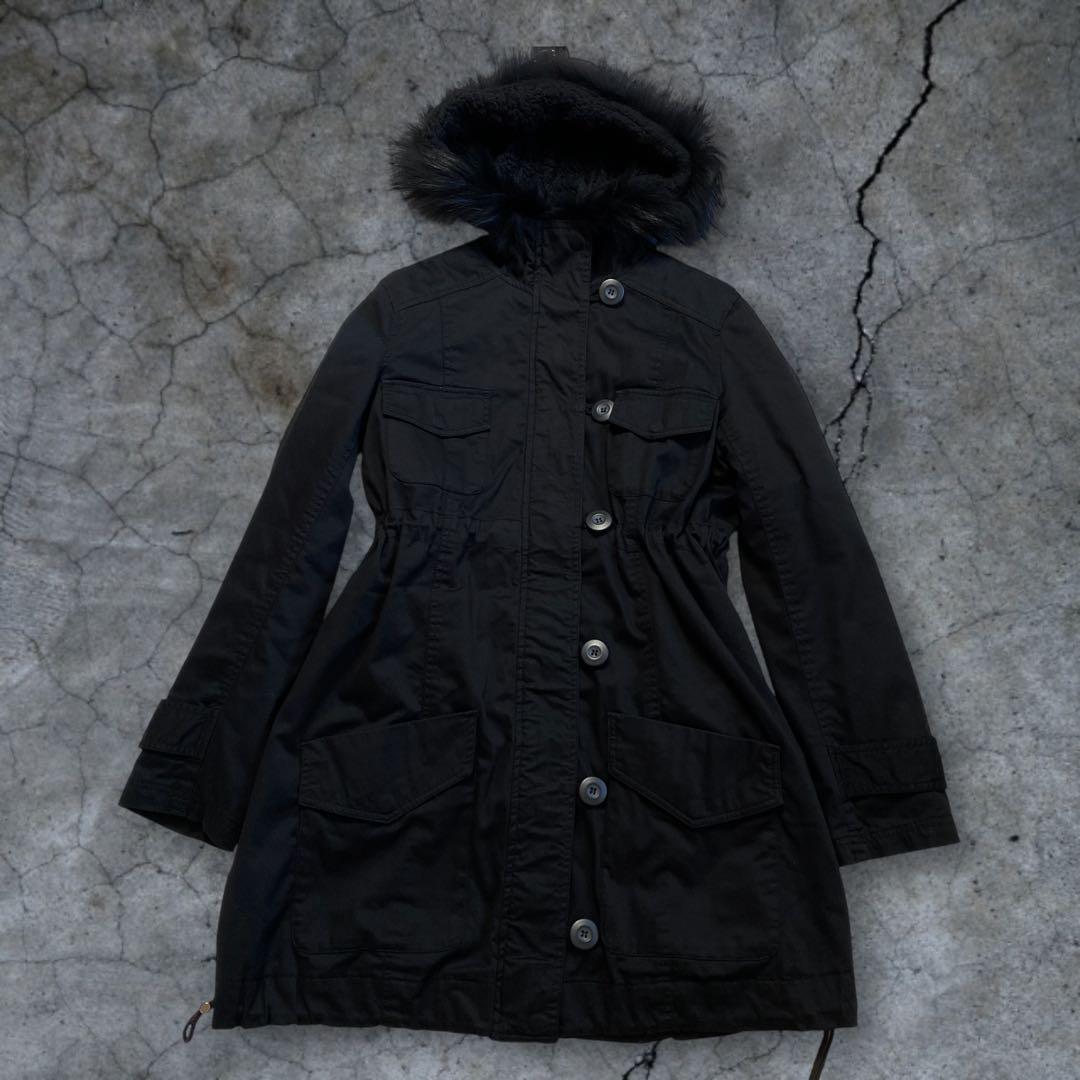 y2k 00s archive 黒 モッズコート 2way 平成ギャル ギミック