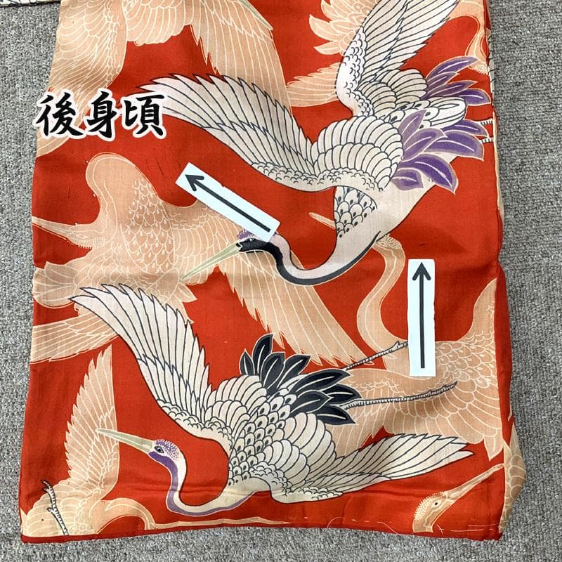 507ax9□お宮参り アンティーク 女児 長襦袢付 七五三にも 鶴□状態良好