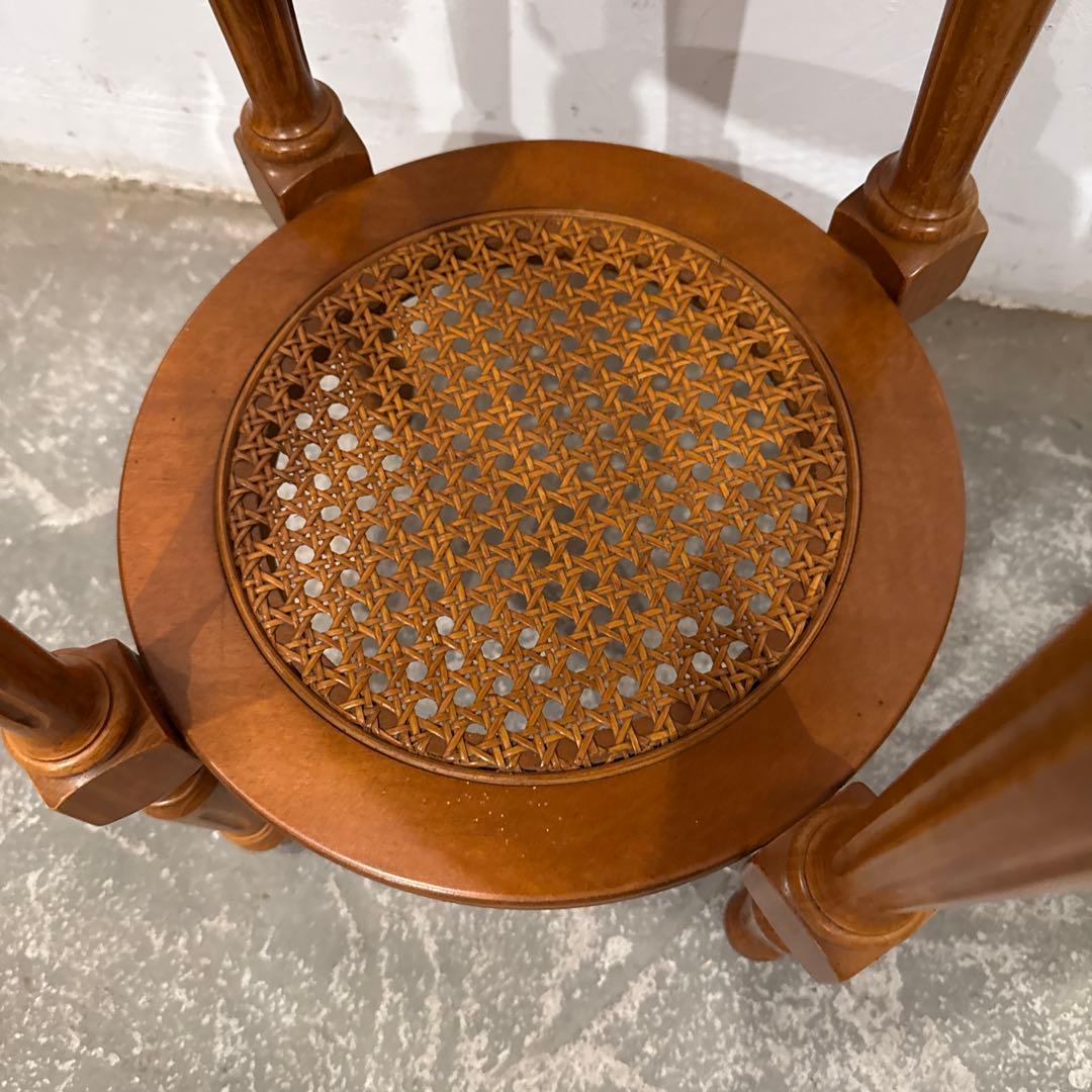 ヴィンテージ　木製　ラウンド　サイドテーブル　2段