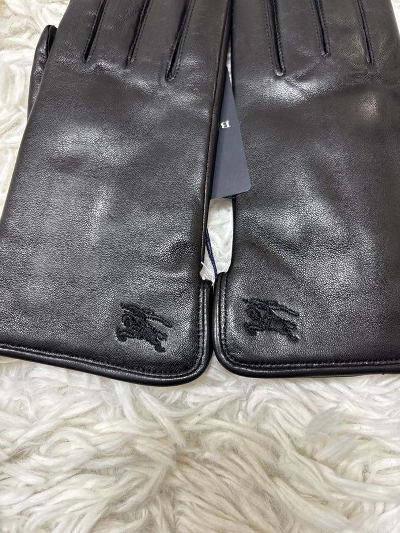 【新品未使用】バーバリーロンドン　手袋　羊革　カシミヤ　ブラック