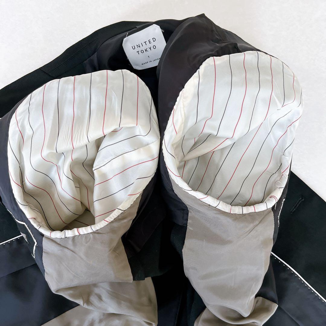 【美品】ユナイテッドトウキョウ　パンツスーツ　セットアップ　ブラック　1