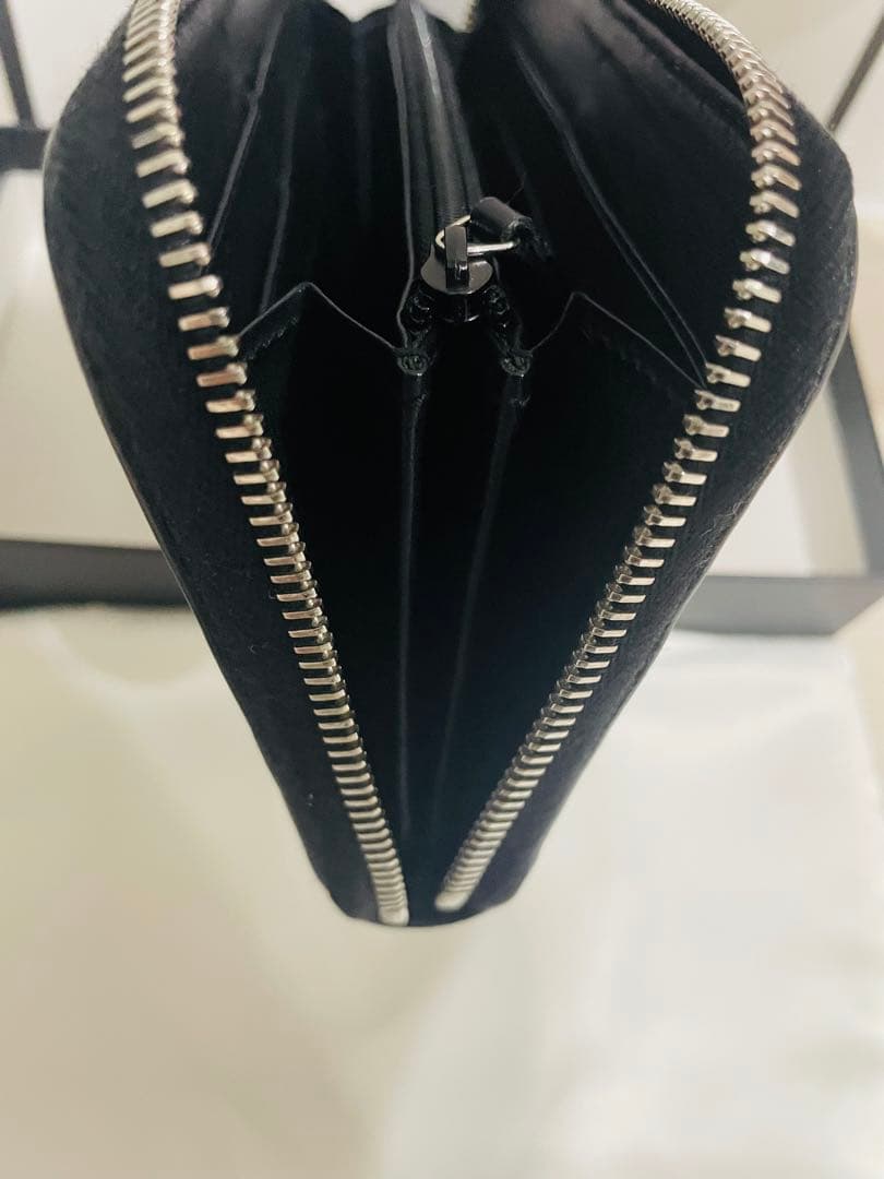 美品✨ グッチ 長財布 ラウンドファスナー マイクロシマ ブラック レザー