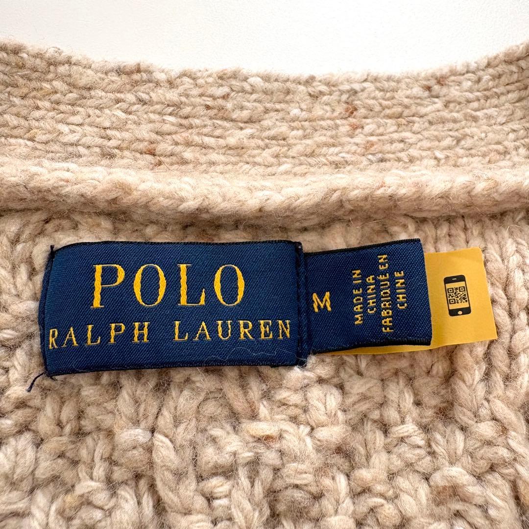 【カシミヤ混】ポロラルフローレン　ケーブルニットカーディガン　QR 定価7万