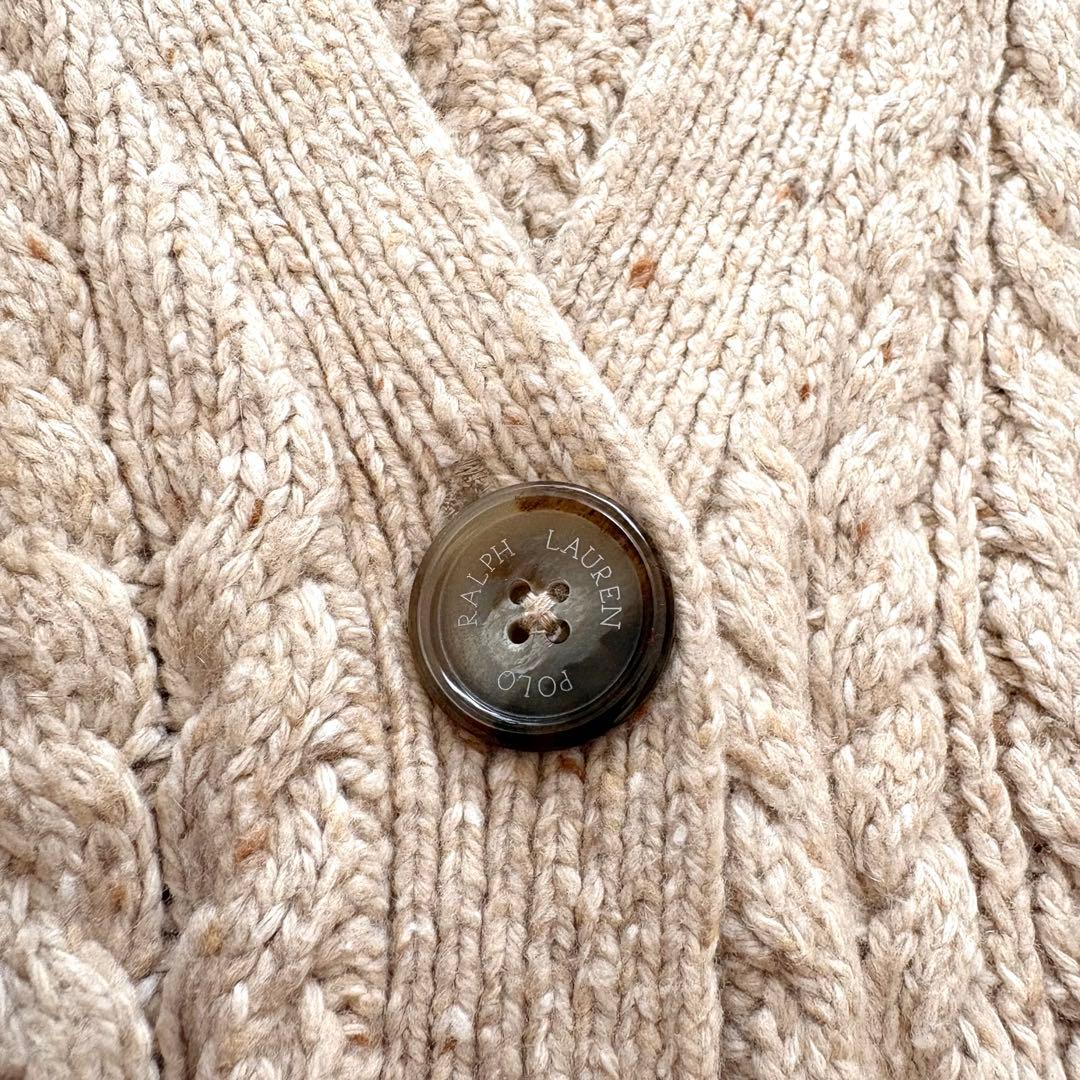 【カシミヤ混】ポロラルフローレン　ケーブルニットカーディガン　QR 定価7万