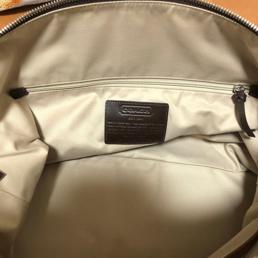 使用回数1回きり オールドコーチ 2wayメンズレザーボストンバッグ ブラウン