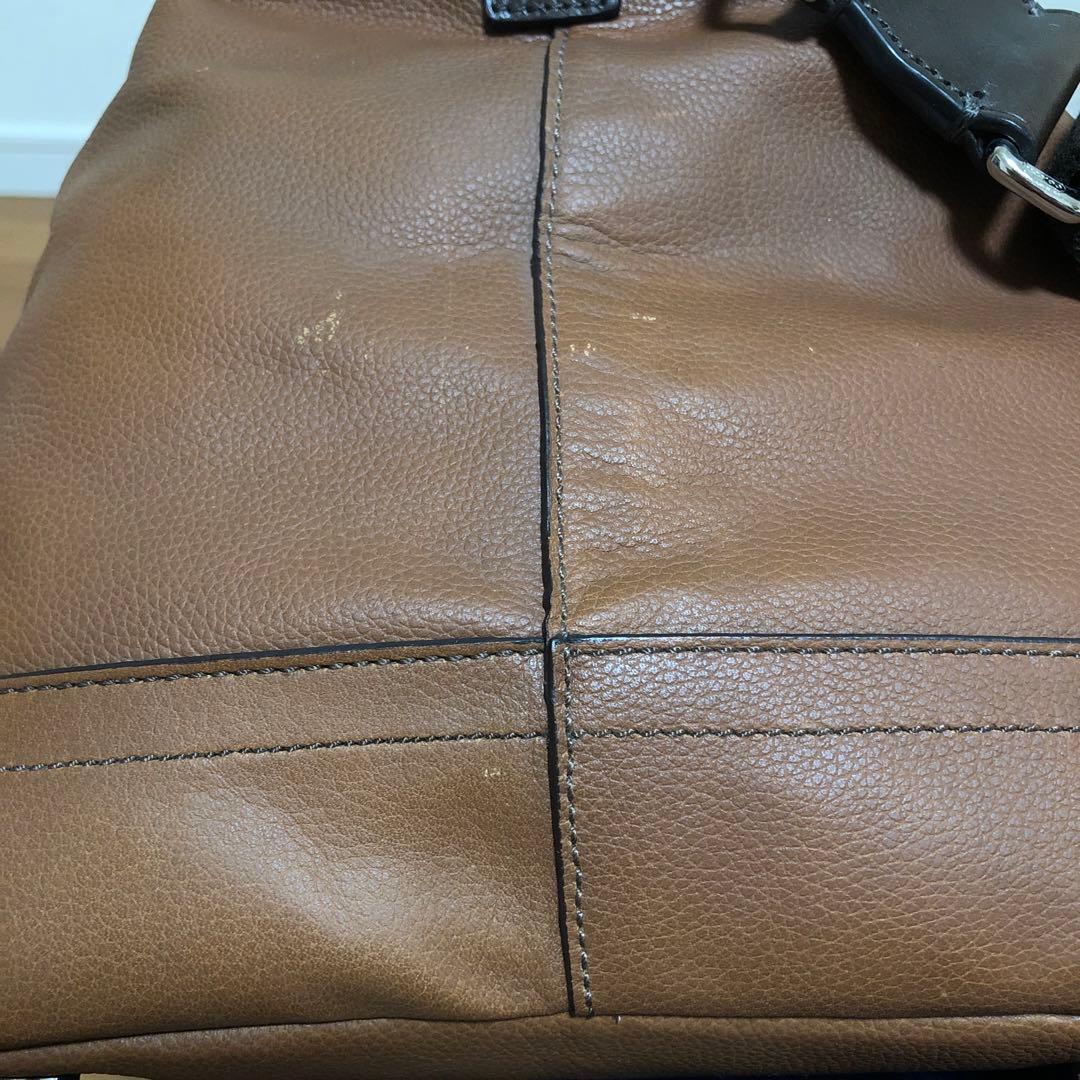 使用回数1回きり オールドコーチ 2wayメンズレザーボストンバッグ ブラウン