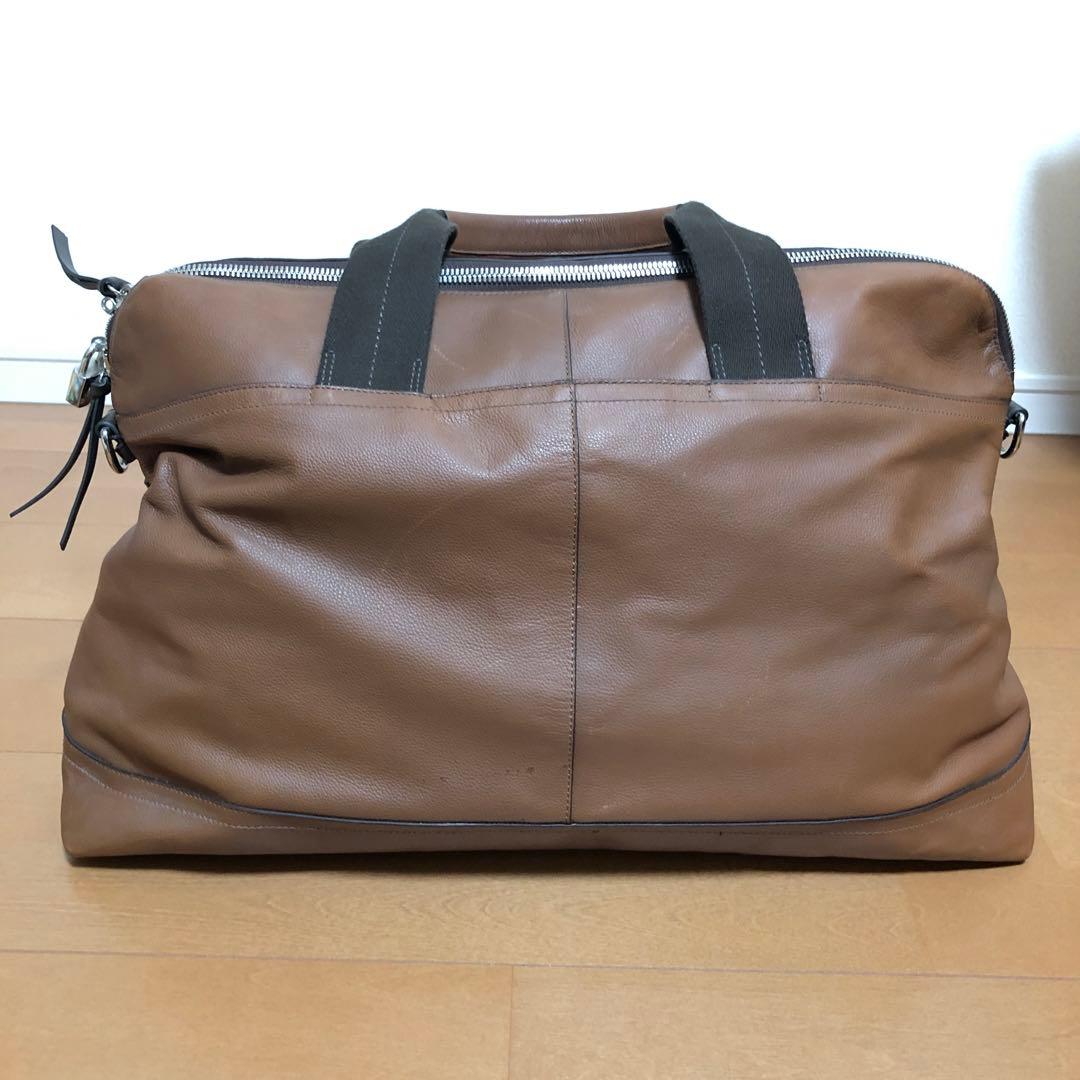 使用回数1回きり オールドコーチ 2wayメンズレザーボストンバッグ ブラウン