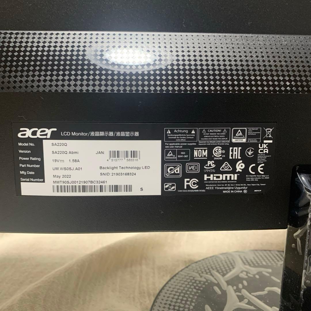 Acer モニター　21.5 SA220Q ゲーミングモニター　最終価格‼️