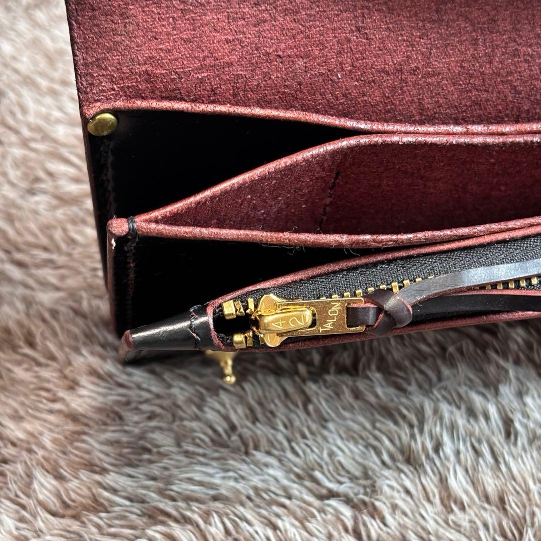 ◎個性派.トラッカーウォレット3層.顔料赤芯.スナップロック.アメカジ◎