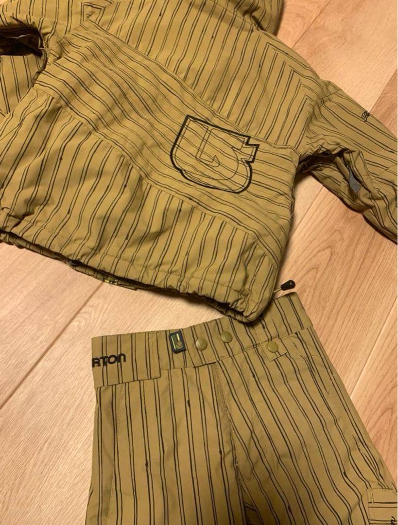美品　Burton キッズ　スノーボード　ウェア 110 バートン　ストライプ