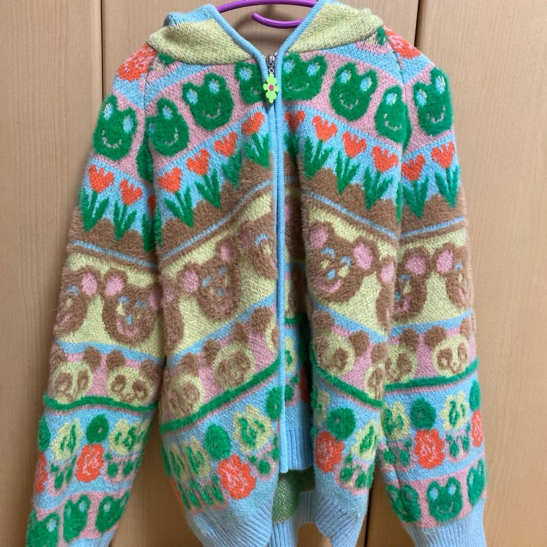 tntntutu ショウワ リトル アニマルズ ニットパーカー