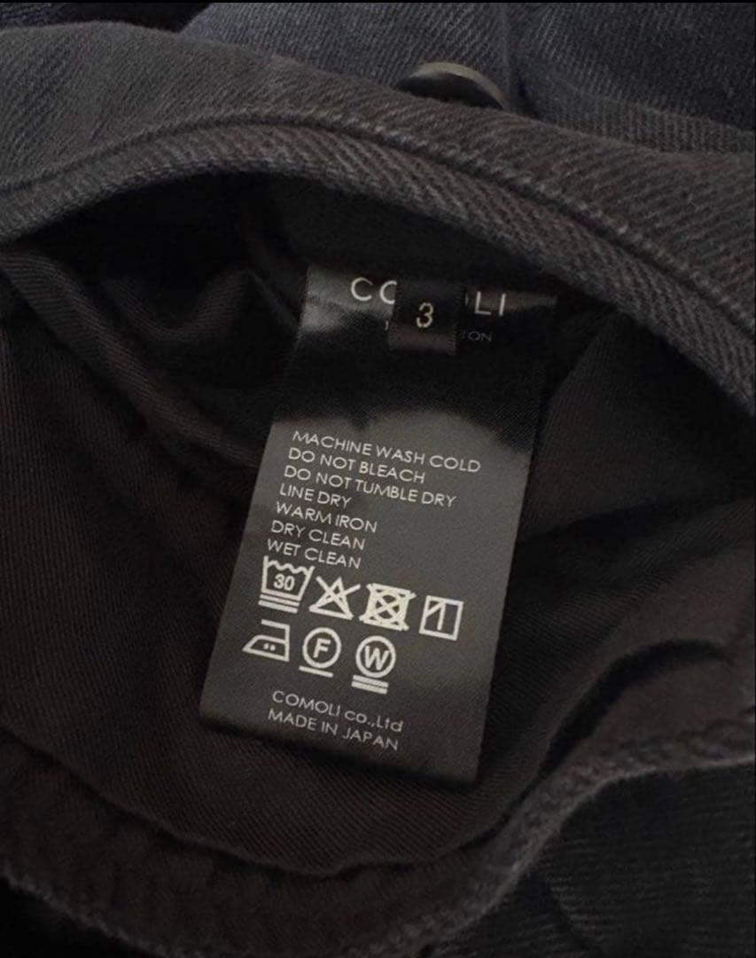 25ss comoli ブラックドリル 6Pパンツ サイズ3