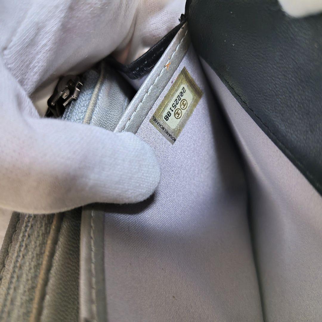 レア美品✨シャネル◇カメリアエンボスフラップ長財布シルバー金具ココマーク黒グレー