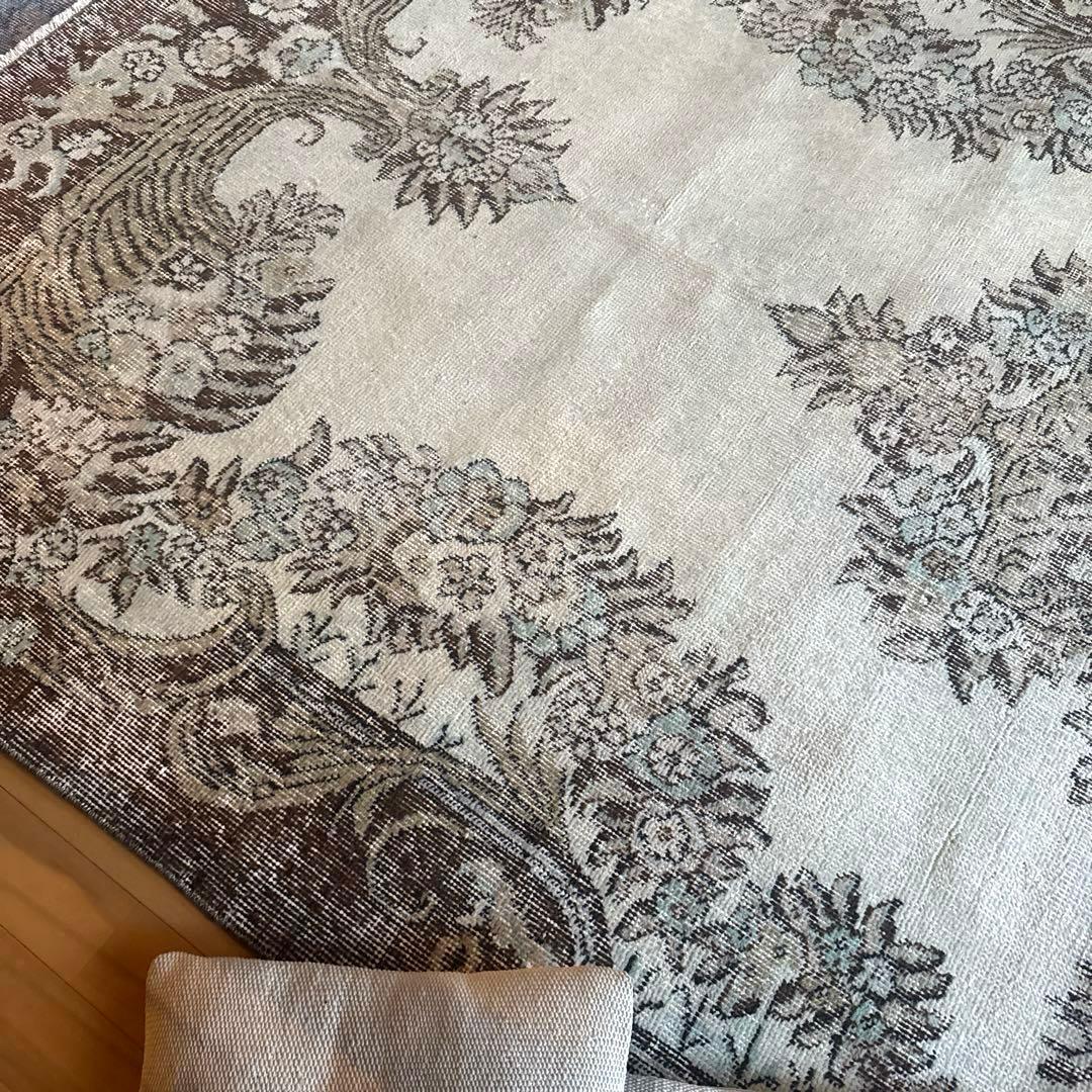 貴重超大判161.5×281ボタニカルメダリオン　トルコヴィンテージラグ