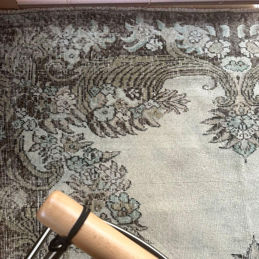 貴重超大判161.5×281ボタニカルメダリオン　トルコヴィンテージラグ