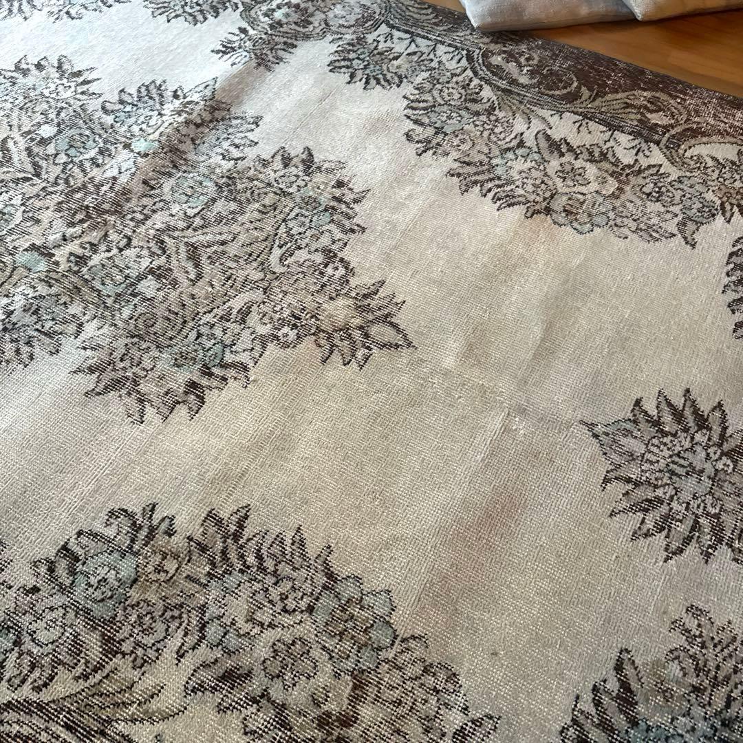 貴重超大判161.5×281ボタニカルメダリオン　トルコヴィンテージラグ