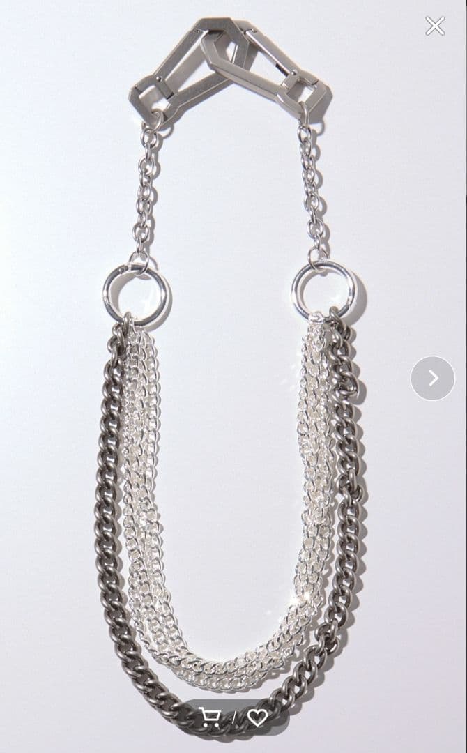 【GRANCY】 カラビナデザインレイヤリングウォレットチェーン