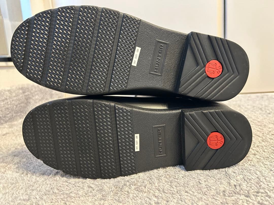 HUNTERオリジナル リファインドレインブーツ　マットオールブラック長靴 37