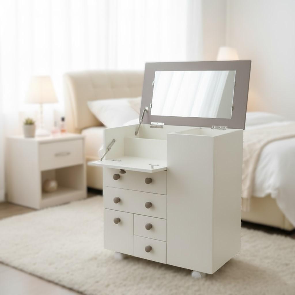 フォロー割【新品】たっぷり収納 コスメワゴン　お洒落 ドレッサー