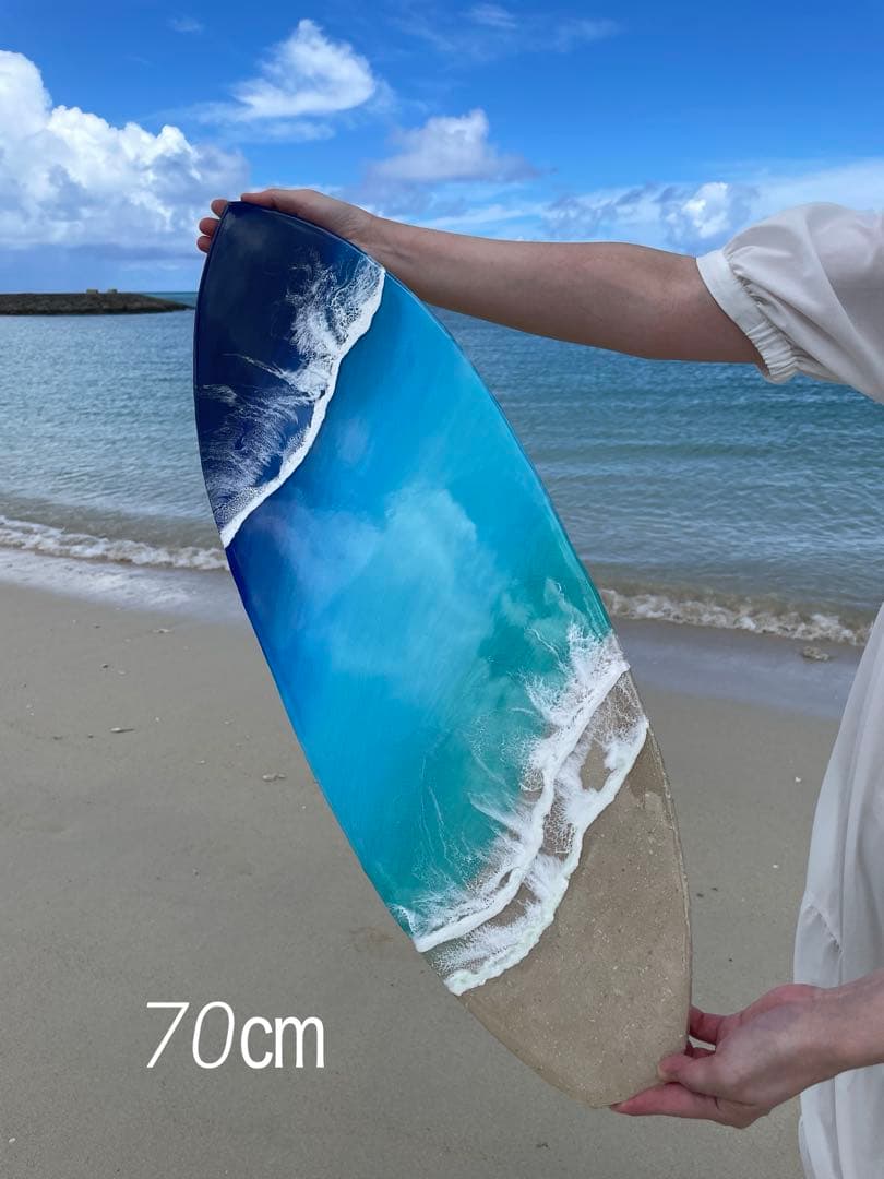 サーフボードパネル　オーシャンレジン　海レジン　蓄光✨　オブジェ　NO16