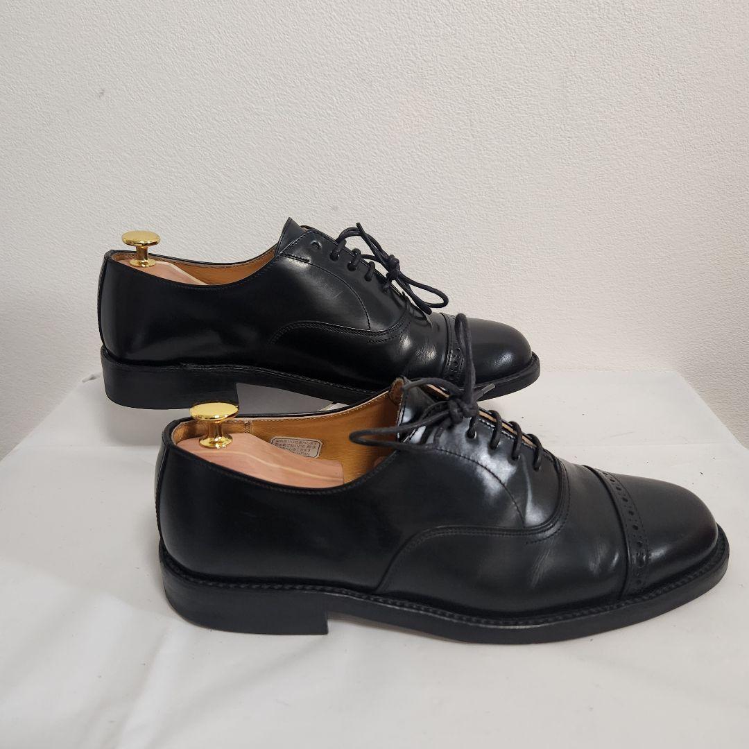 【リーガル】美品ストレートチップ　パンチドキャップトゥビジネスシューズ黒25EE