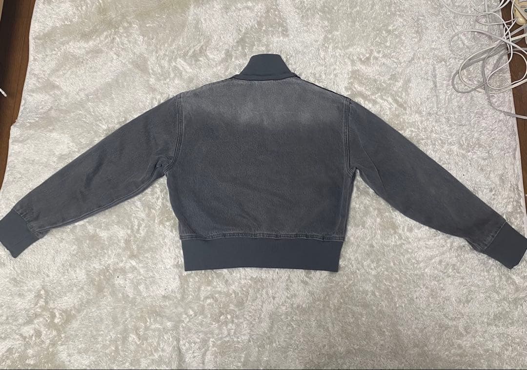 adidas デニム トラックジャケット グレー