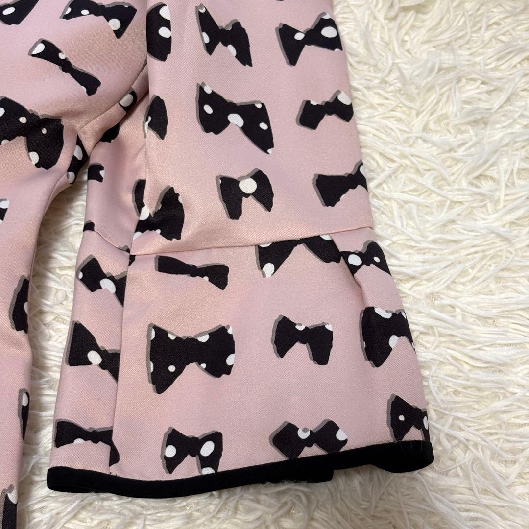 【美品】リボン付き　エムズグレイシー　ワンピース　フレア ピンク　20年 38