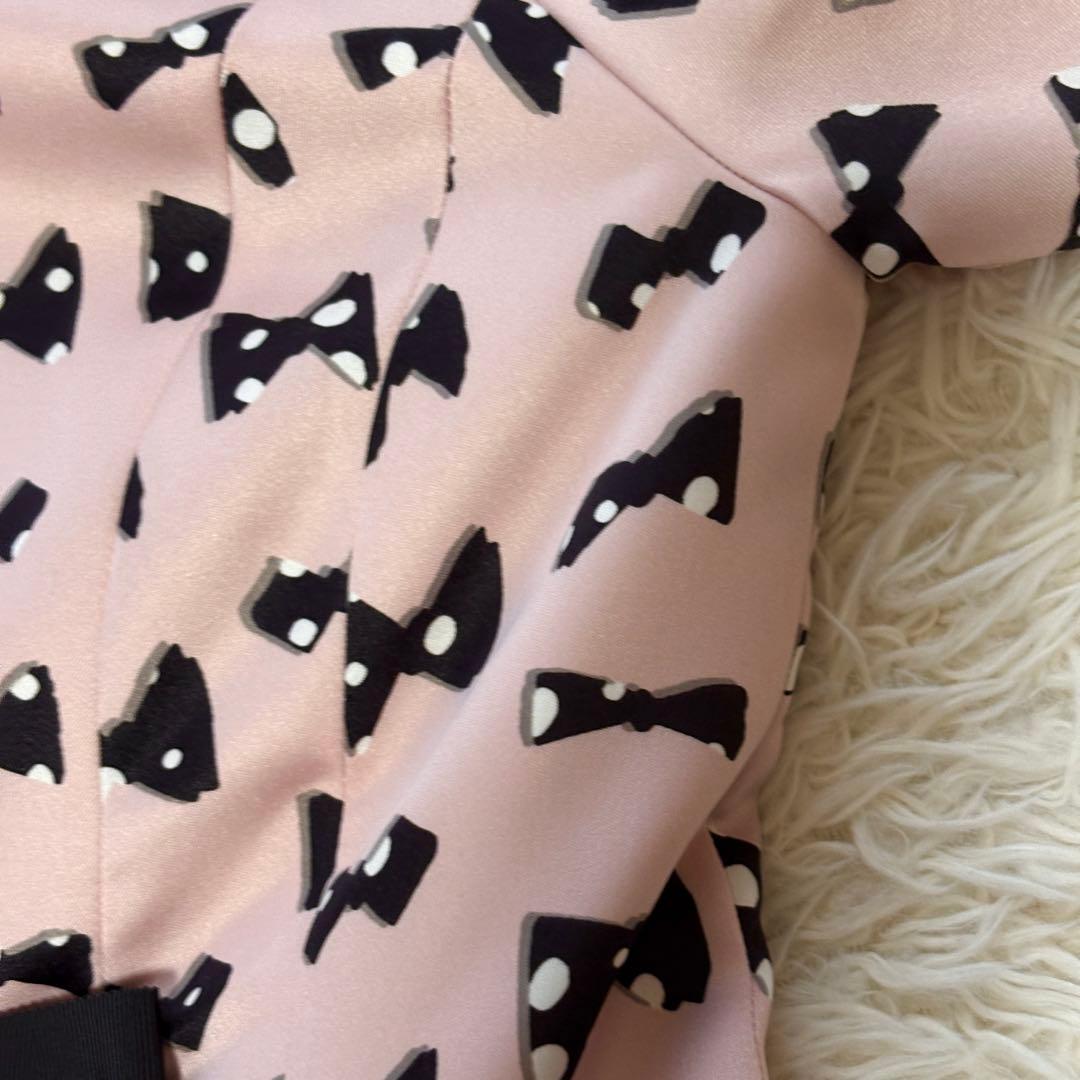 【美品】リボン付き　エムズグレイシー　ワンピース　フレア ピンク　20年 38