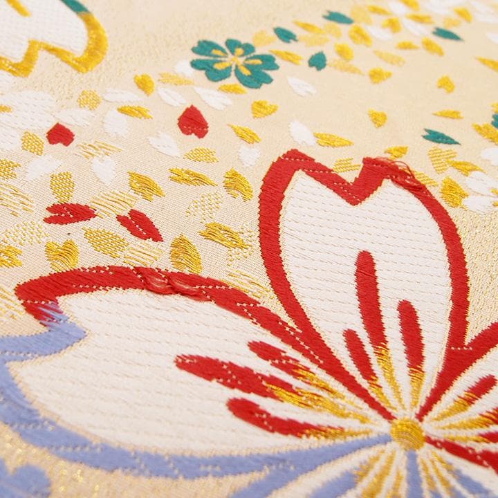 振袖用 袋帯 桜 京都 西陣 フォーマル 正絹 結婚式 美品 二十歳 sa99