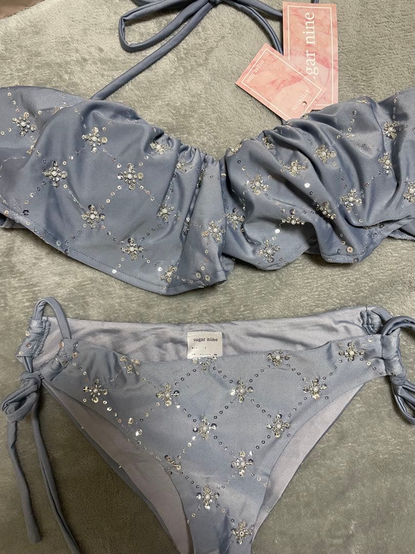 【suger nine】ビジューオフショルダーフリルビキニ 2点セット