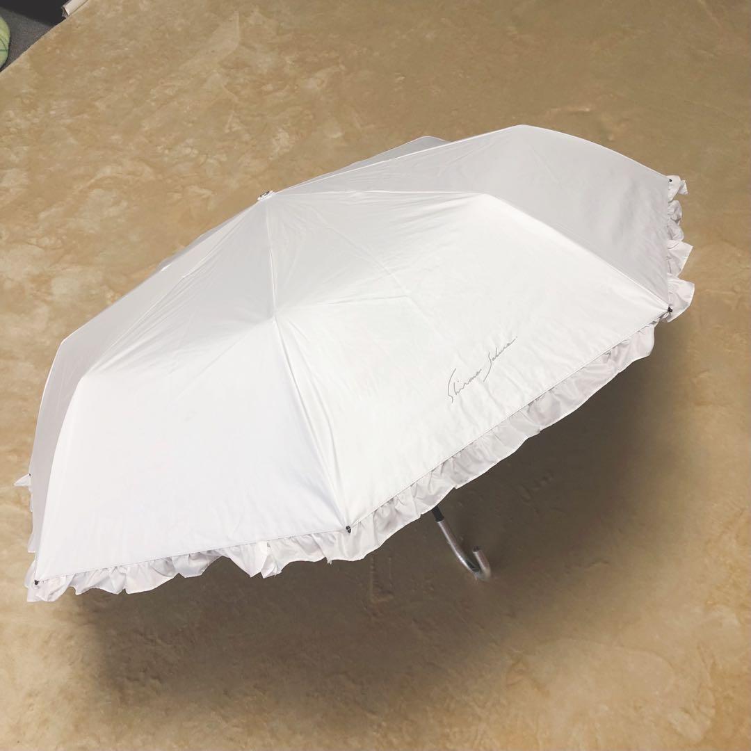 【シロノサクラ】ホワイト 折りたたみ傘 UVカット100%