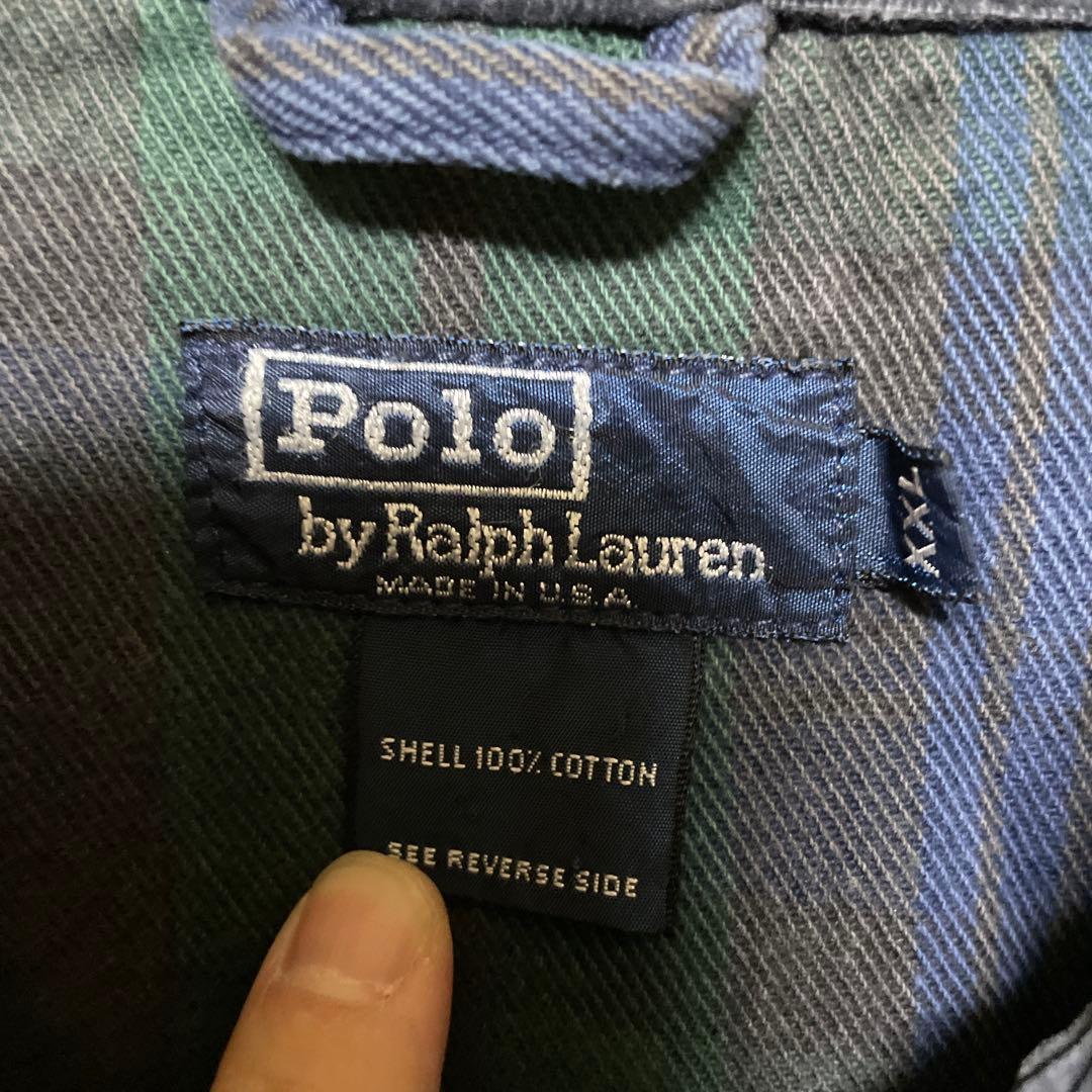 90s Polo Ralph Lauren USA製 チェック　デニムジャケット