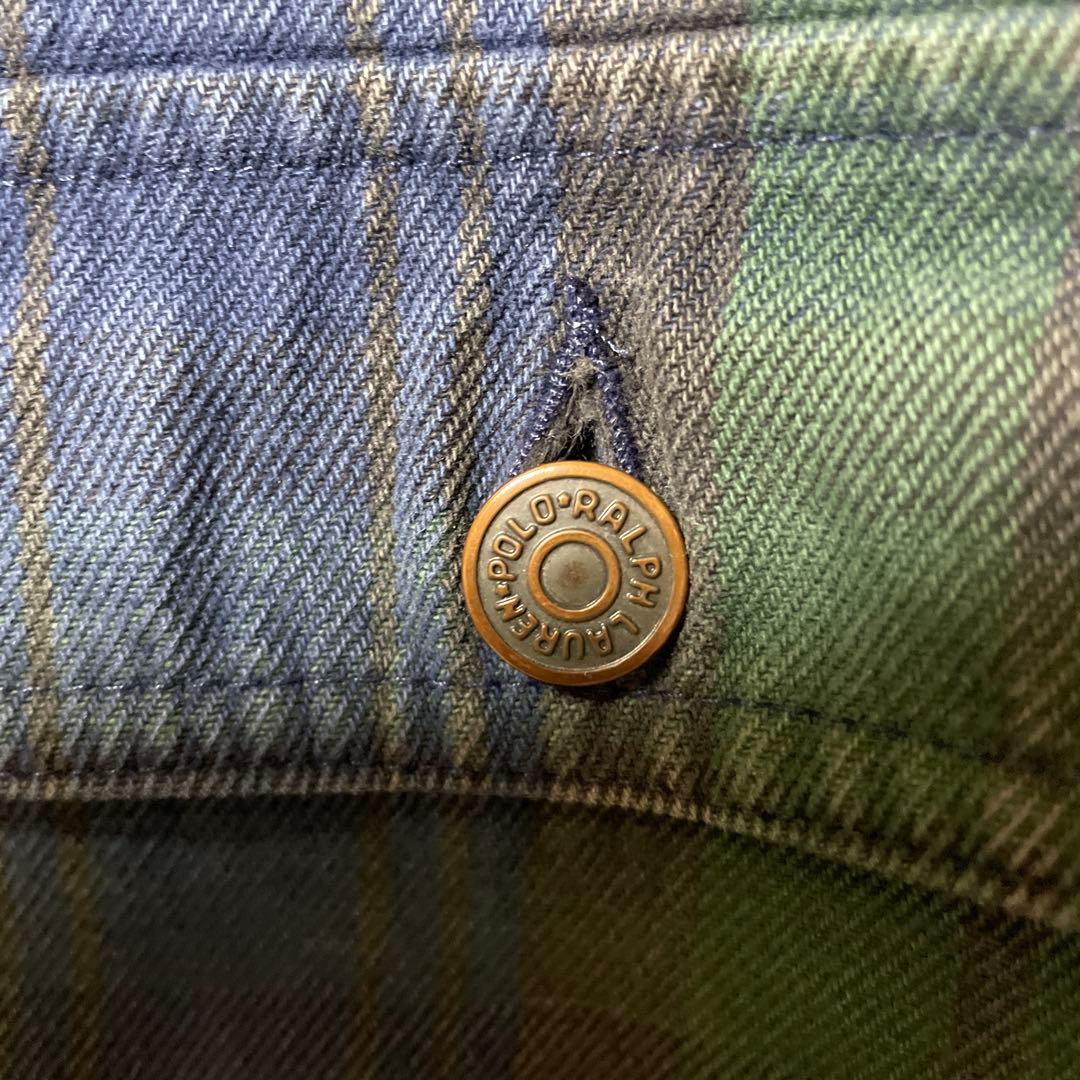 90s Polo Ralph Lauren USA製 チェック　デニムジャケット