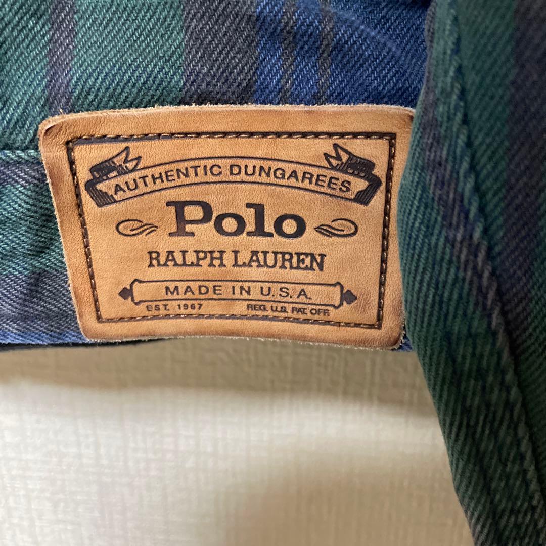 90s Polo Ralph Lauren USA製 チェック　デニムジャケット