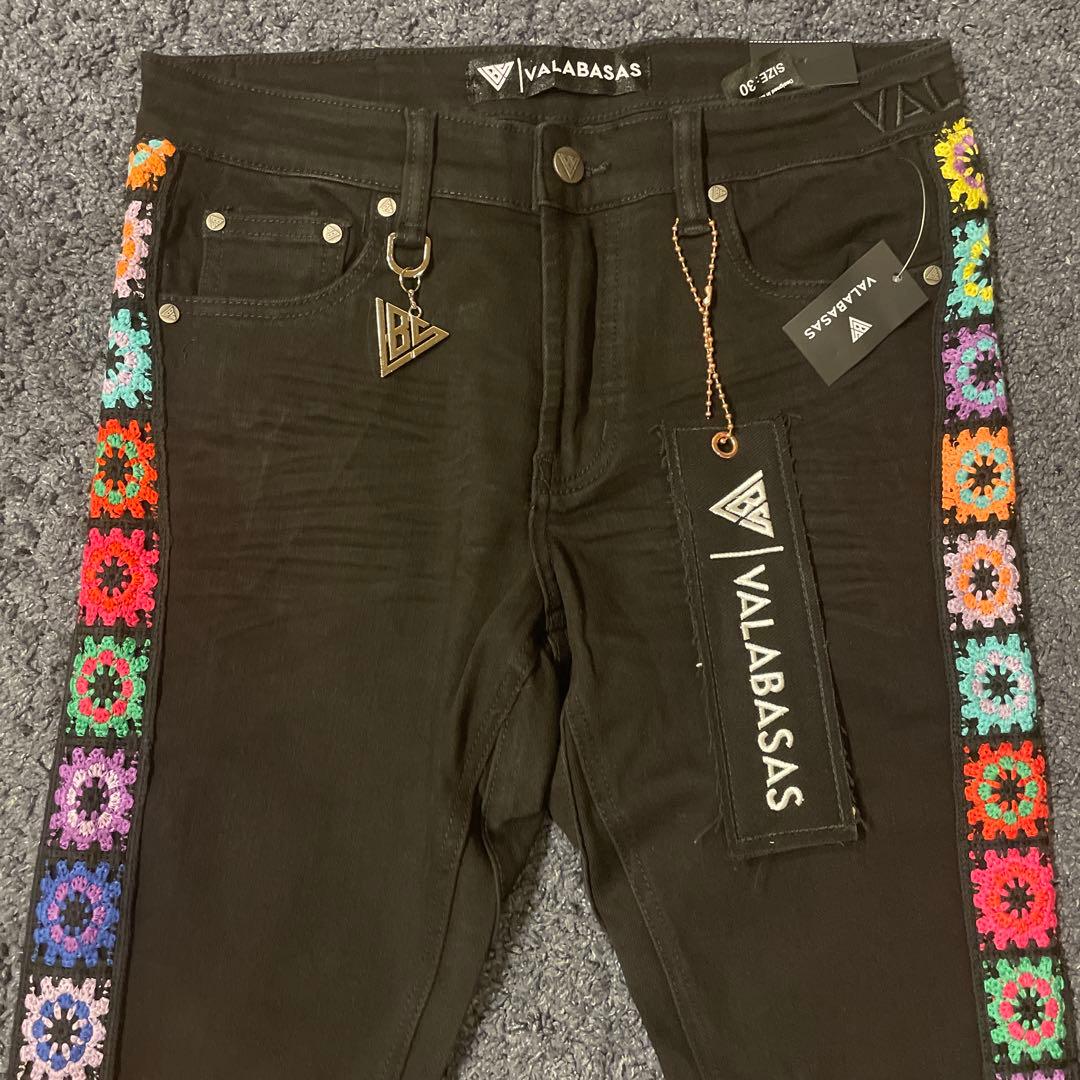 eyden着用 バラバサスvalabasas ブラックスキニーフレアデニム 30