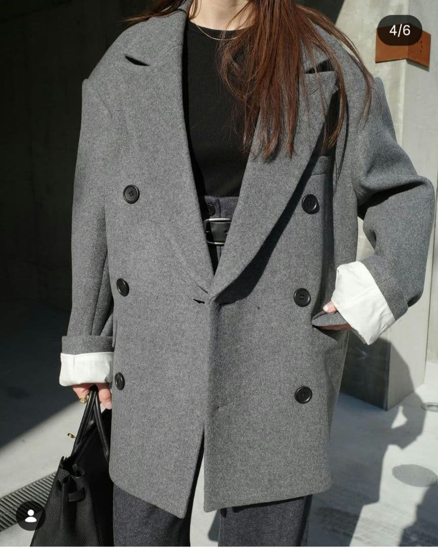 【CLANE】OVER SHOULDER PEAKED LAPEL COAT