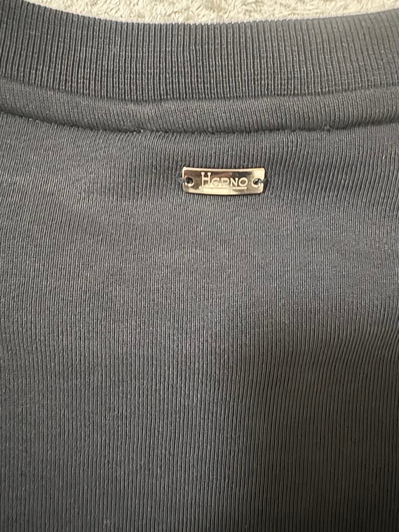 【希少】HERNO（ヘルノ）ロゴ刺繍スウェット トレーナー ネイビー 50サイズ
