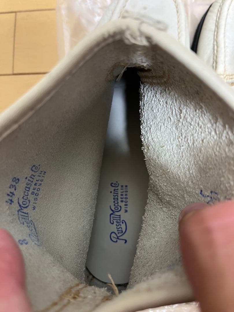 ラッセルモカシン　ノックアバウト　ブーツUS8ホワイトレザー極美品アメリカ古着
