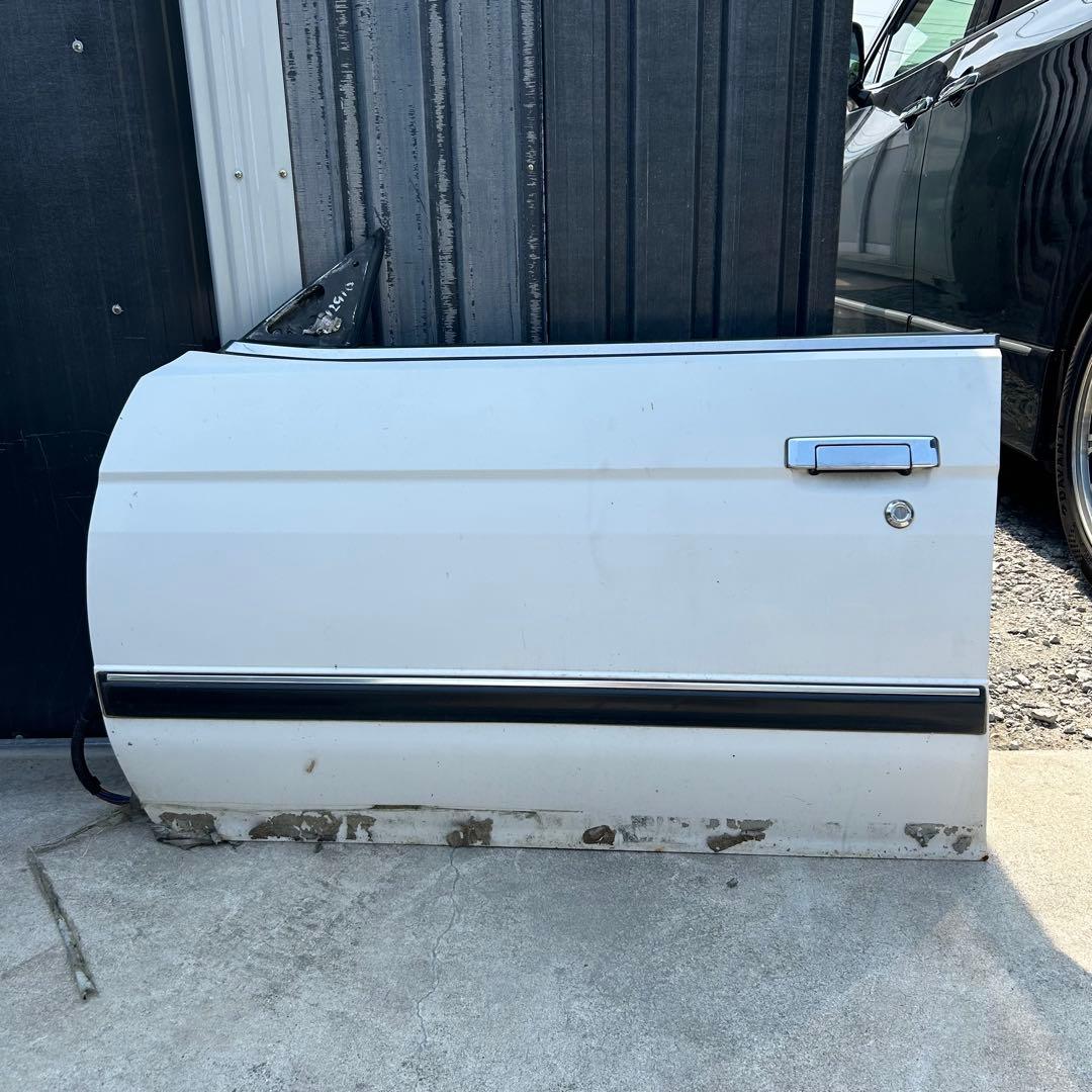 マークII GX71 左フロントドア ホワイト ワインレッド