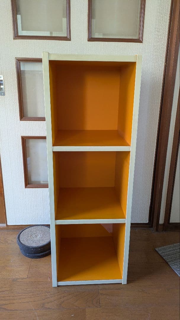 昭和レトロ オレンジ色 引き出し収納 チェスト 箪笥5段と緑レトロポップ 当時物