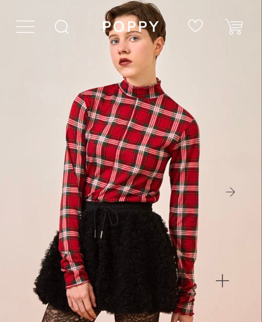 POPPY あさぎーにょ　CHECK TURTLE ポピー　チェック　タートル