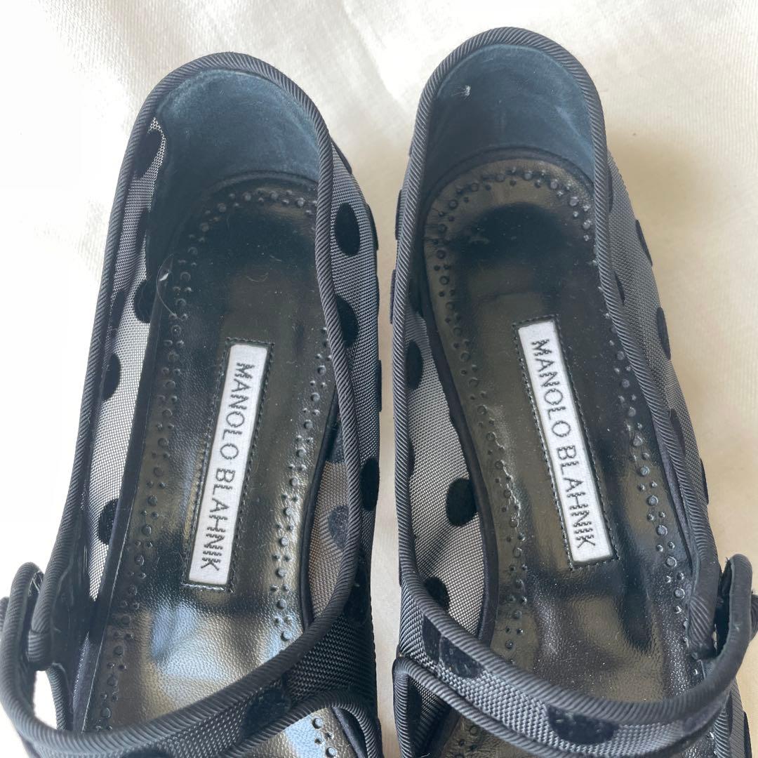 超美品　36.5 MANOLO BLAHNIK マノロブラニク　ドットミュール