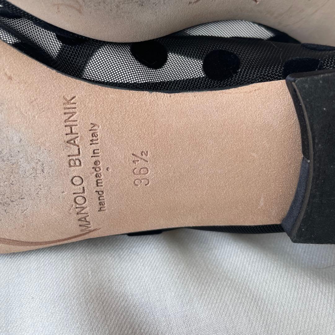 超美品　36.5 MANOLO BLAHNIK マノロブラニク　ドットミュール