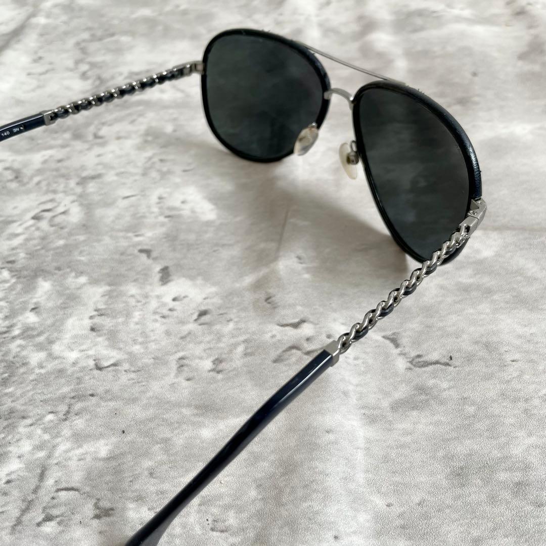 CHANEL ディアドロップ サングラス チェーン ココマーク 4219-Q