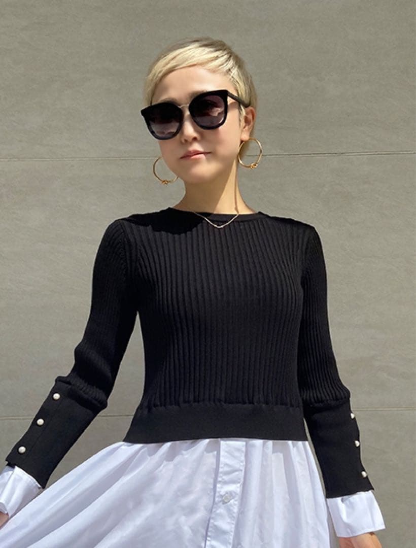 poke　　jenne バックパール大人フレンチドッキングワンピース　M